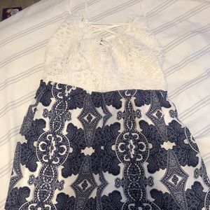 White and Blue romper